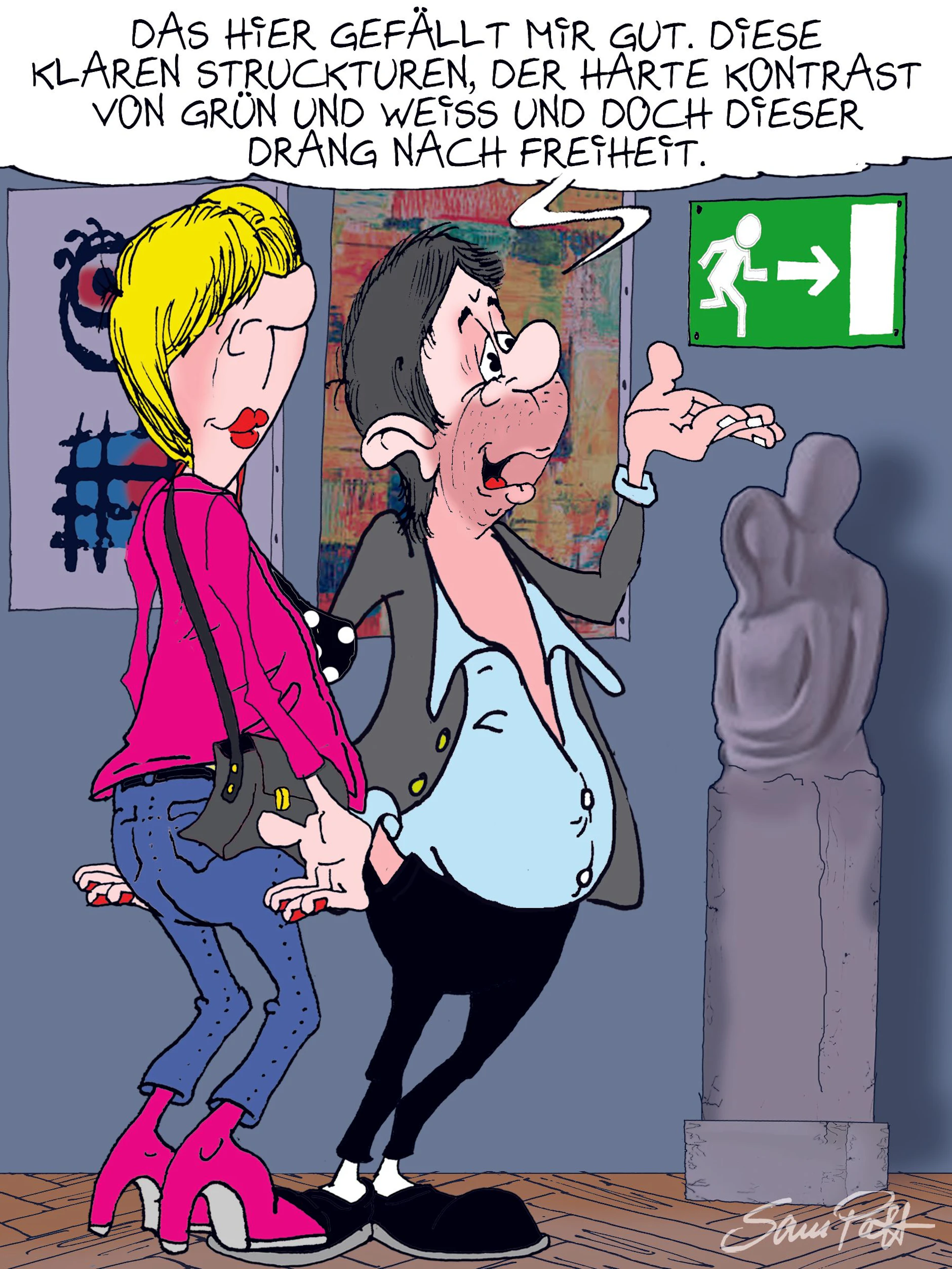 In seinem Cartoon des Tages fängt unser Zeichner Sam Paff aus Berlin jeden Tag witzige Situationen aus Berlin ein. Wir lieben seine Cartoons und präsentieren Sie mit Leidenschaft jeden Tag in unserer Rubrik Witz des Tages!