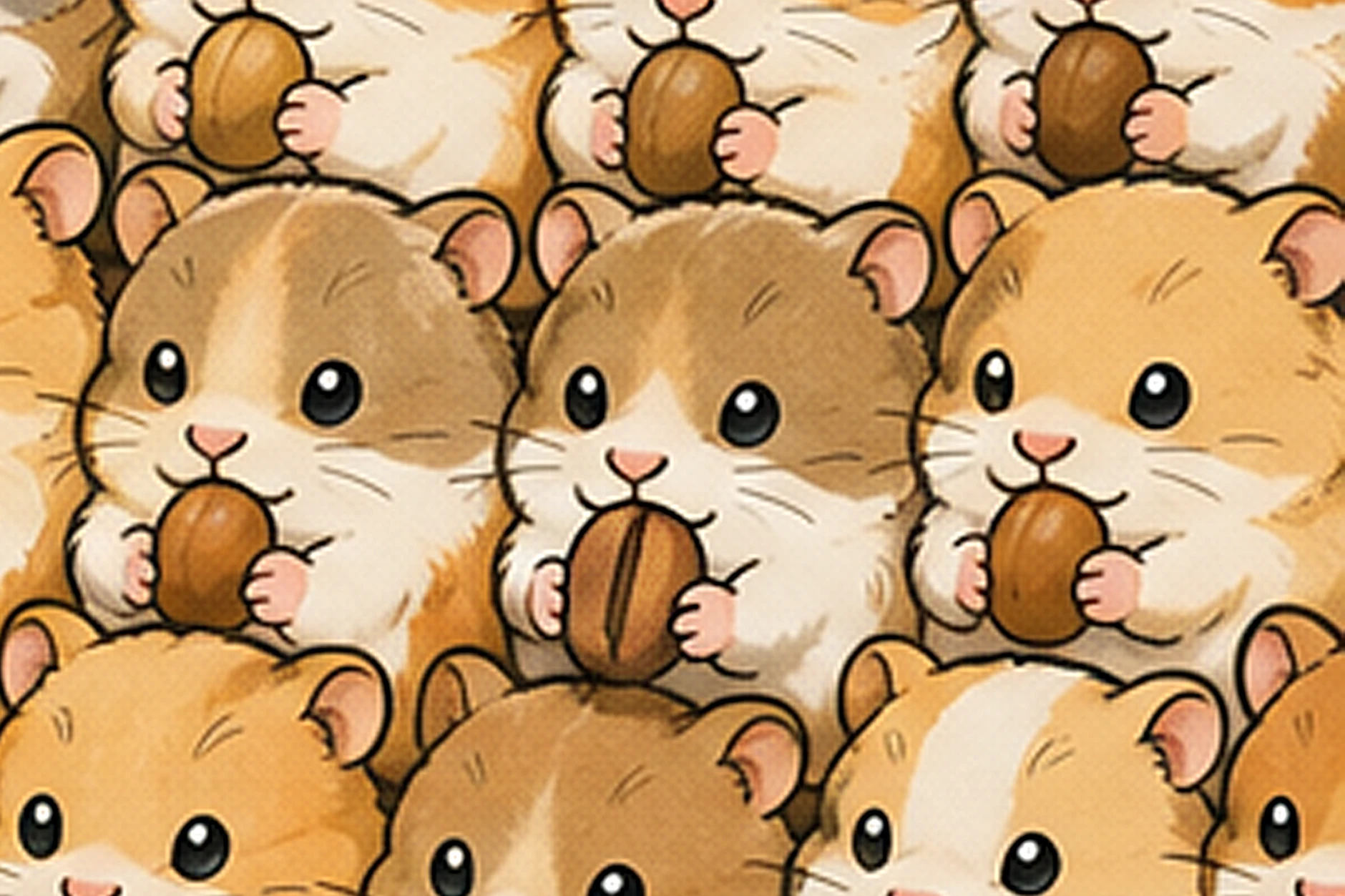 Wenn das keine Kaffeebohne ist! Der Hamster mit dem etwas anderen Korn versteckt sich am rechten Rand des Suchbildes.