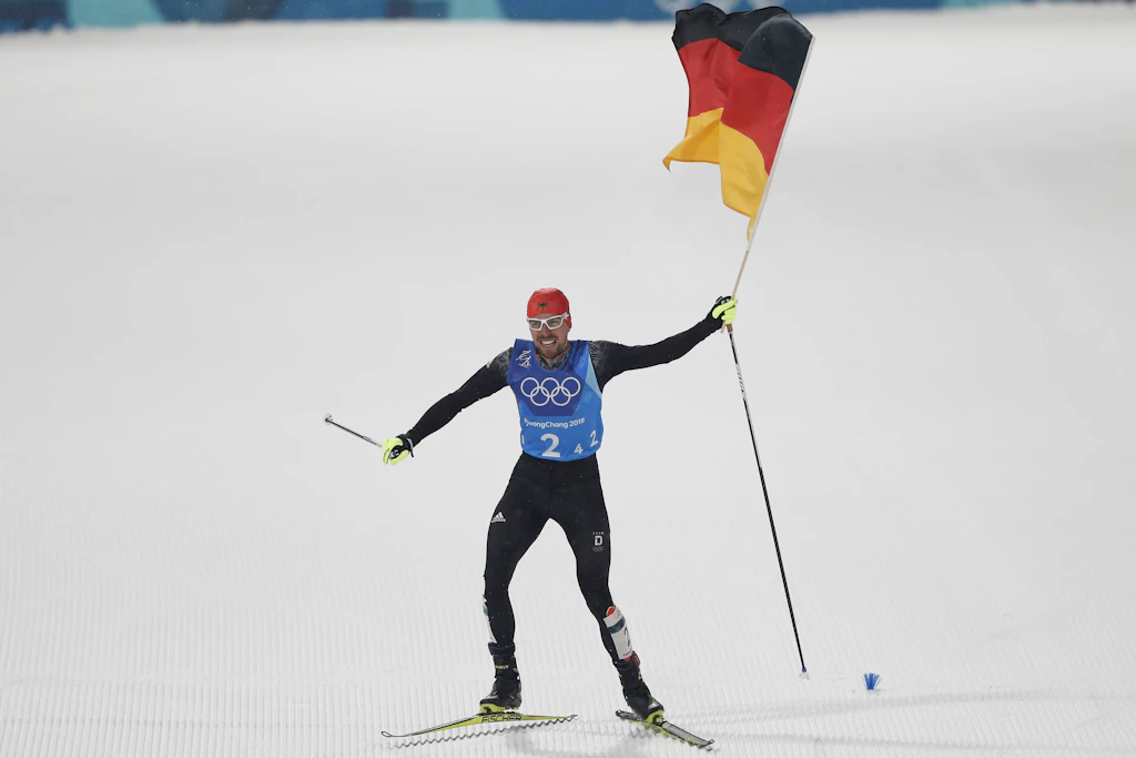 Olympia-Aus besiegelt: Bilder wie die von Johannes Rydzek , der 2018 mit dem Team Gold holte, wird es bei den nächsten Spielen nicht mehr geben.