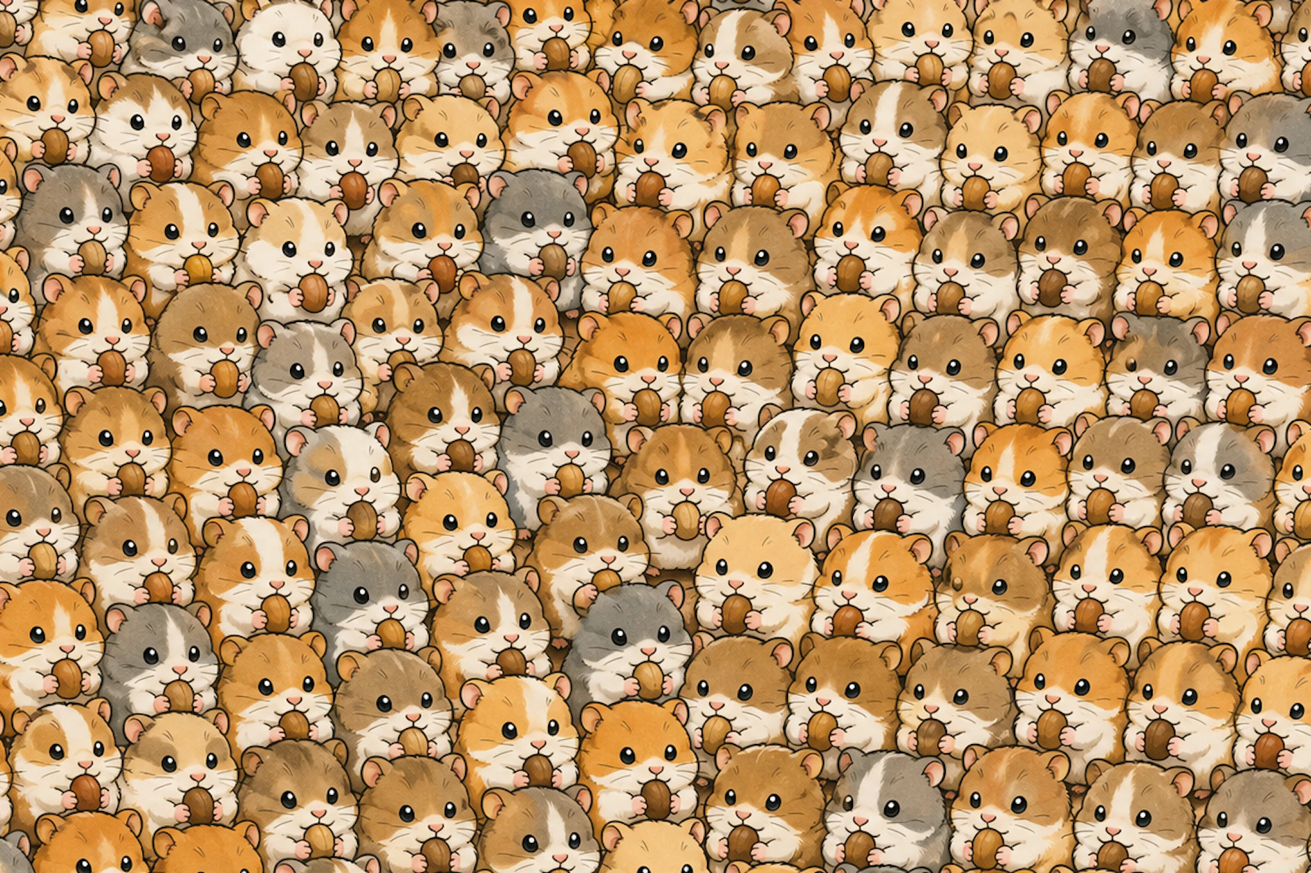 Nur Menschen mit Adleraugen finden den Hamster mit der Kaffeebohne
