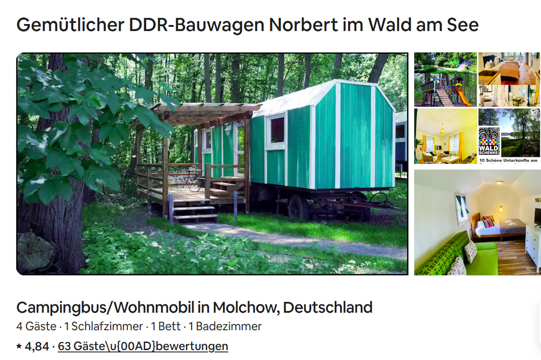 In diesem gemütlichen umgebauten Bauwagen mit DDR-Flair lassen sich wunderbar entspannte Ferien verbringen.