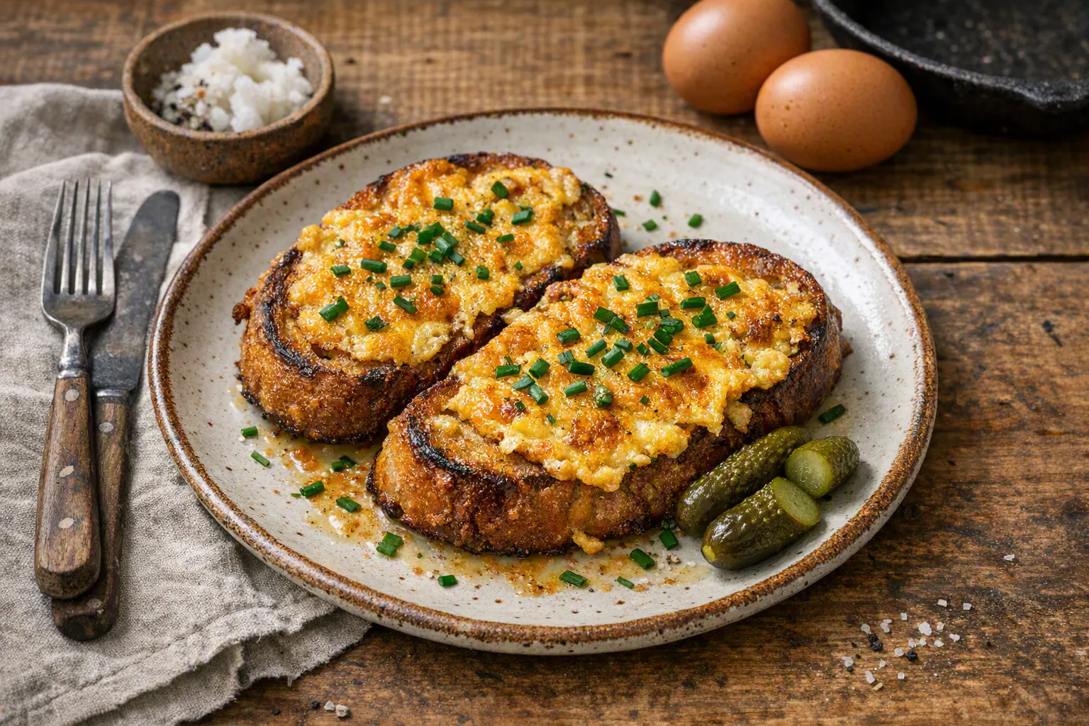 Man kann die Bratstulle auch mit verquirltem Ei begießen und sie dann in der Pfanne braten. Eine besondere und leckere Abwandlung des Klassikers, die uns ein Leser geschickt hat.