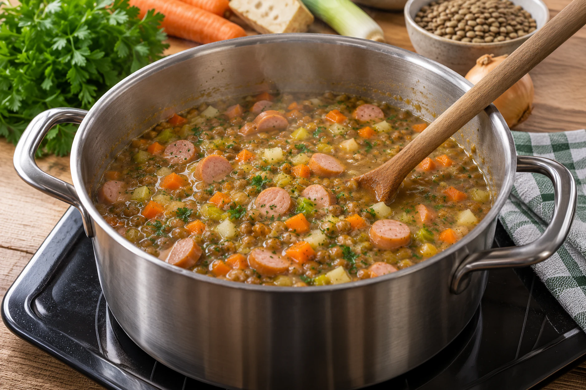Wer noch nie Linsensuppe gekocht hat, sollte dieses einfache Rezept mal ausprobieren. Das macht sogar Suppenkasper glücklich!