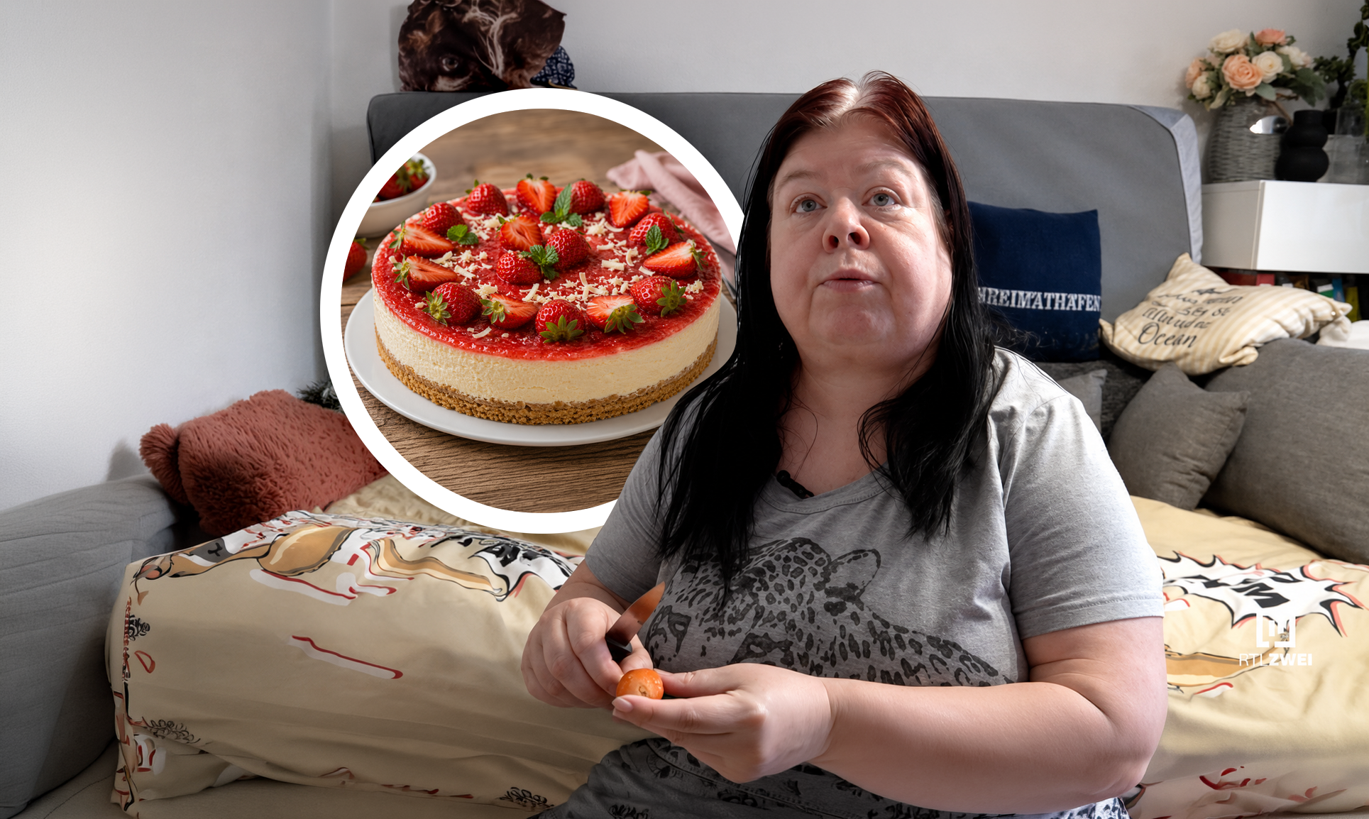 Pamela aus „Hartz und herzlich“ backt! So geht ihr Erdbeer-Käsekuchen