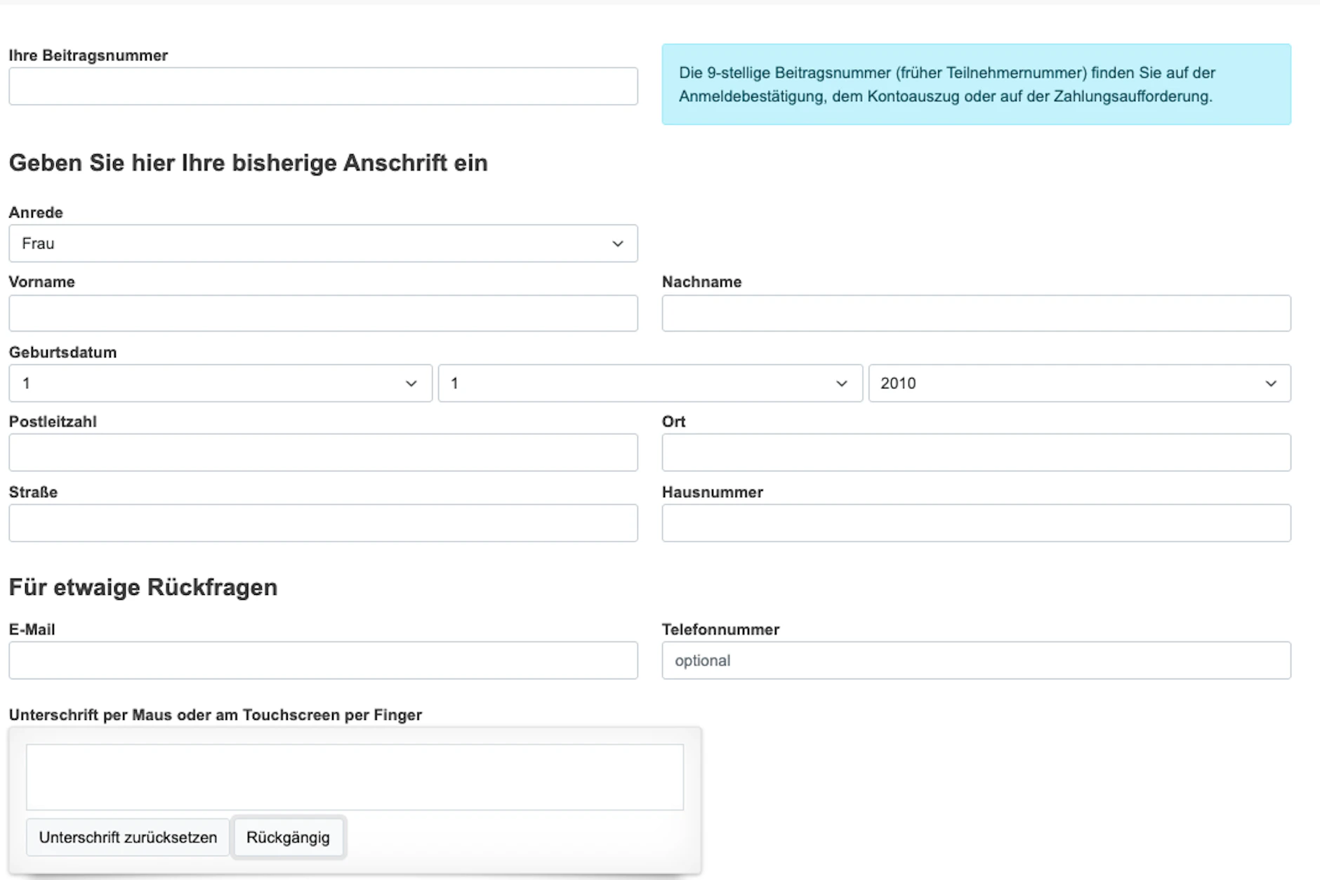 Alles scheint normal zu sein: Die Daten müssen eingegeben werden. Ein Klick weiter und man kommt zur Kostenfalle.