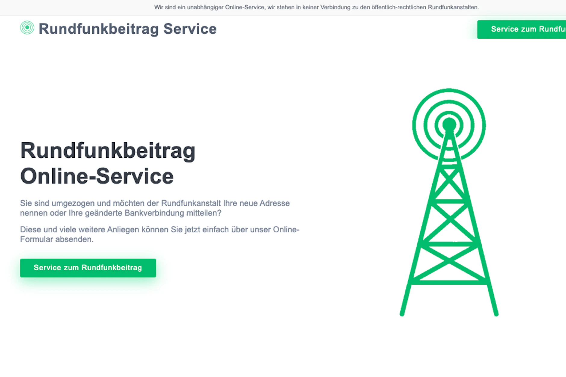 Achtung Kostenfalle: So sieht die Website eines Drittanbieters aus. Alles erscheint im ersten Moment ganz normal.