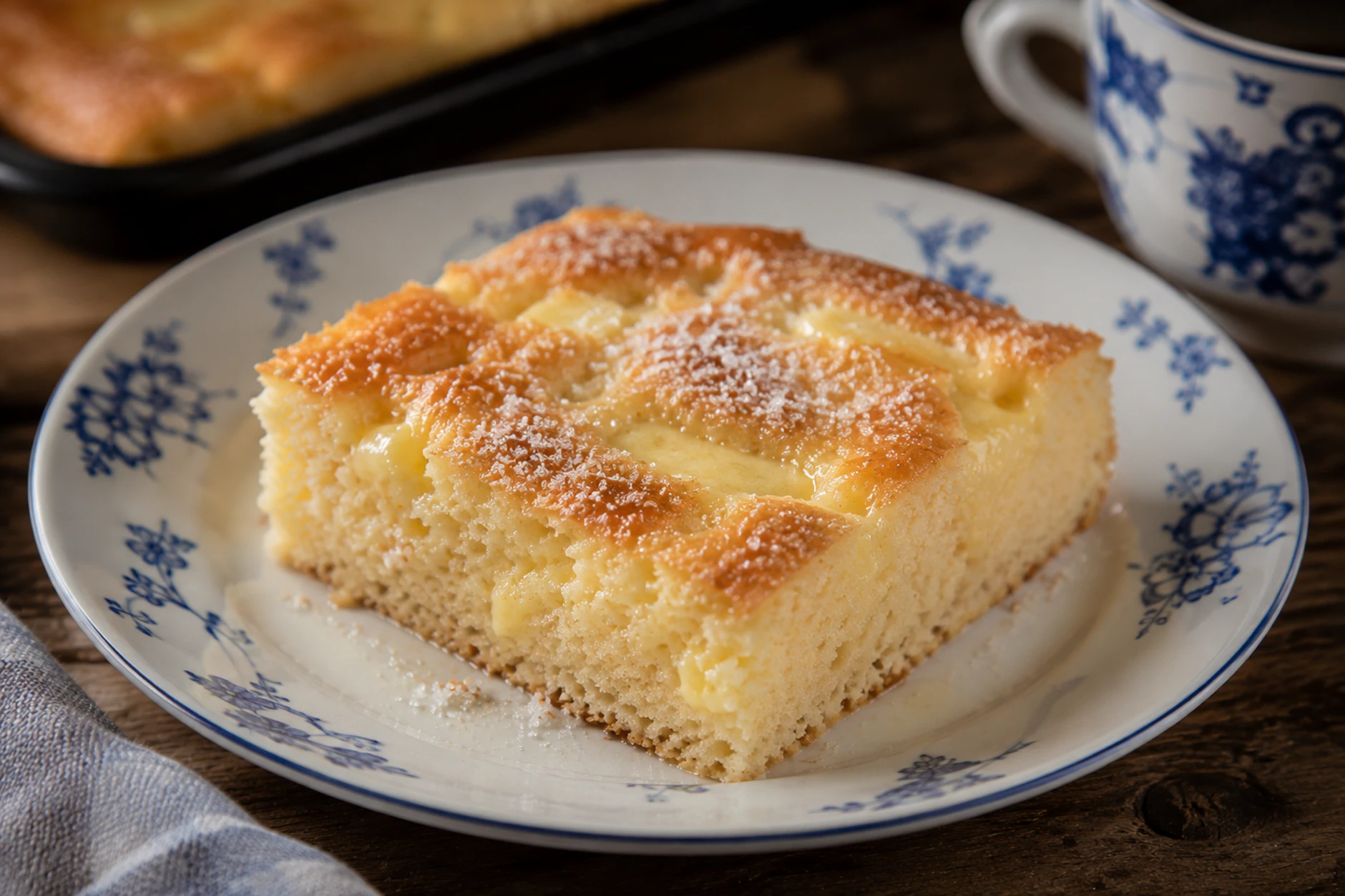 Lecker und so herrlich saftig: Zuckerkuchen mit viel Butter wird Ihr Kaffeetrinken am Wochenende bereichern!