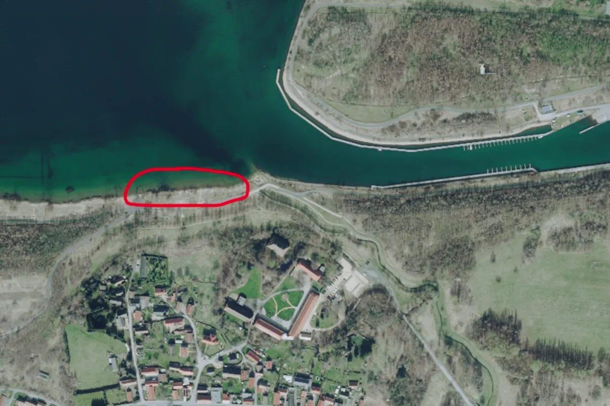 Eine Orientierungsaufnahme der Badestelle bei Görlitz, hier ereignete sich der Vorfall.