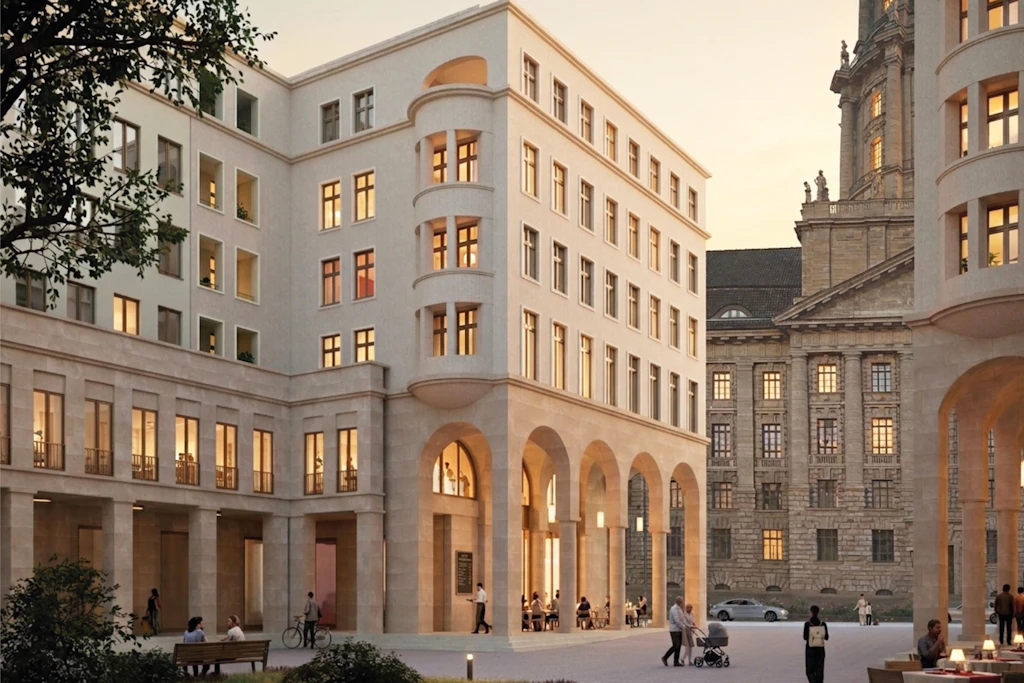 Die Perspektive zeigt das Baufeld A5 an der Ecke Jüdenstraße und Parochialgasse.