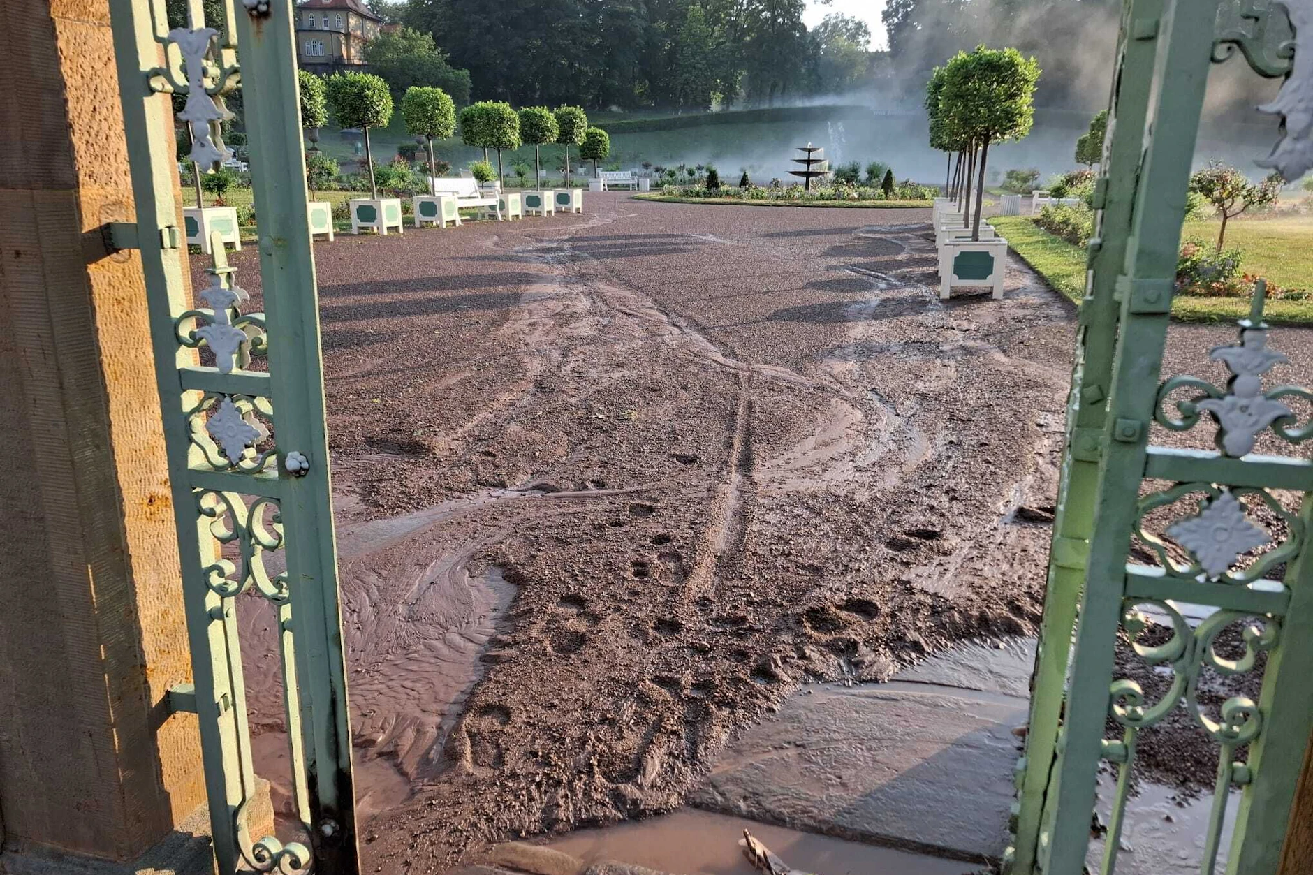 In der Orangerie hat das Unwetter größere Schäden angerichtet.