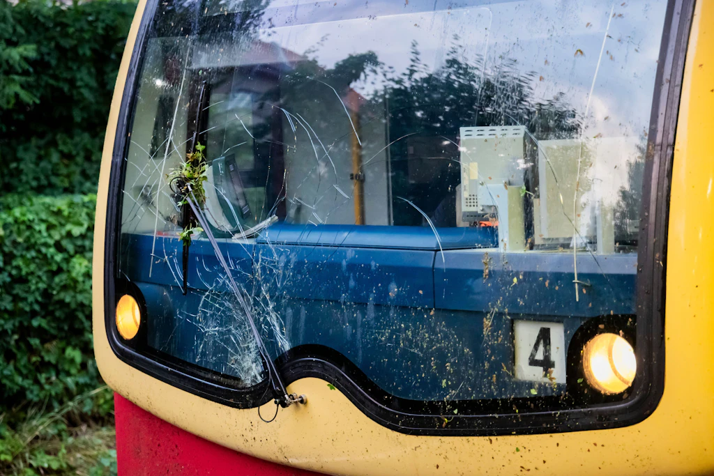 Die Scheibe der S-Bahn der Linie S1 zersplitterte beim Aufprall.