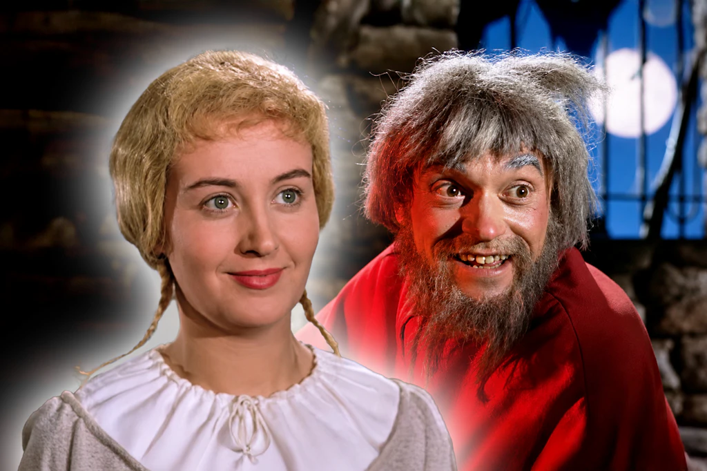 „Das Zaubermännchen“ gehört ohne Frage zu den schönsten DDR-Märchen, die in den heiligen Hallen der DEFA entstanden. Hier: Karin Lesch als Müllerstochter und Siegfried Seibt als Rumpelstilzchen.