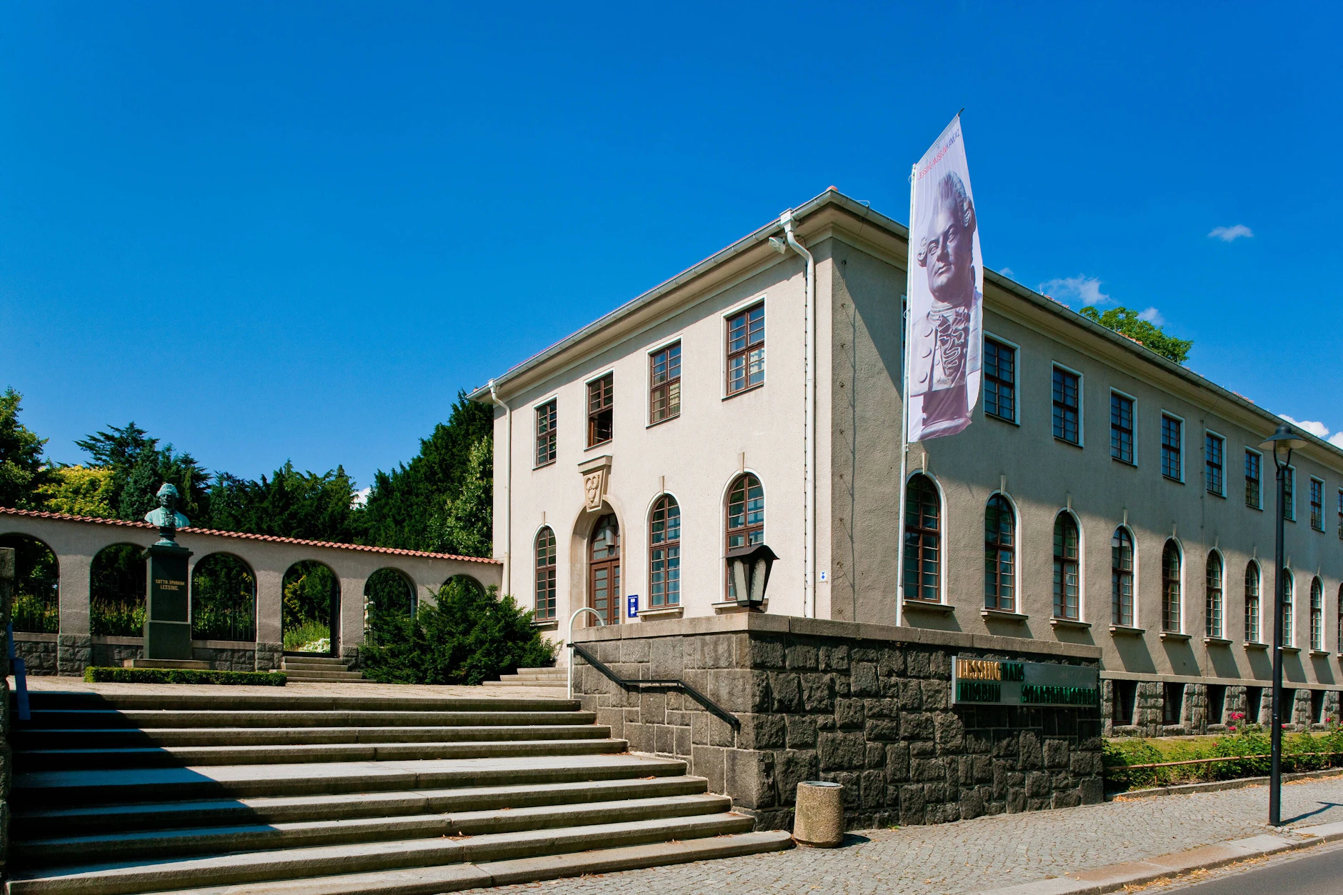 Am Lessing-Museum in Kamenz finden derzeit Sanierungsarbeiten statt.