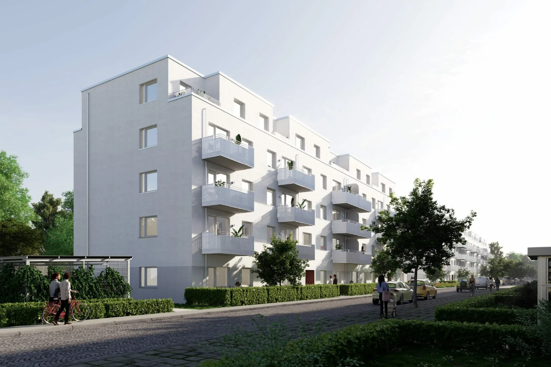 Neubauwohnungen in der Galileistraße sollen ein grünes Umfeld bekommen.