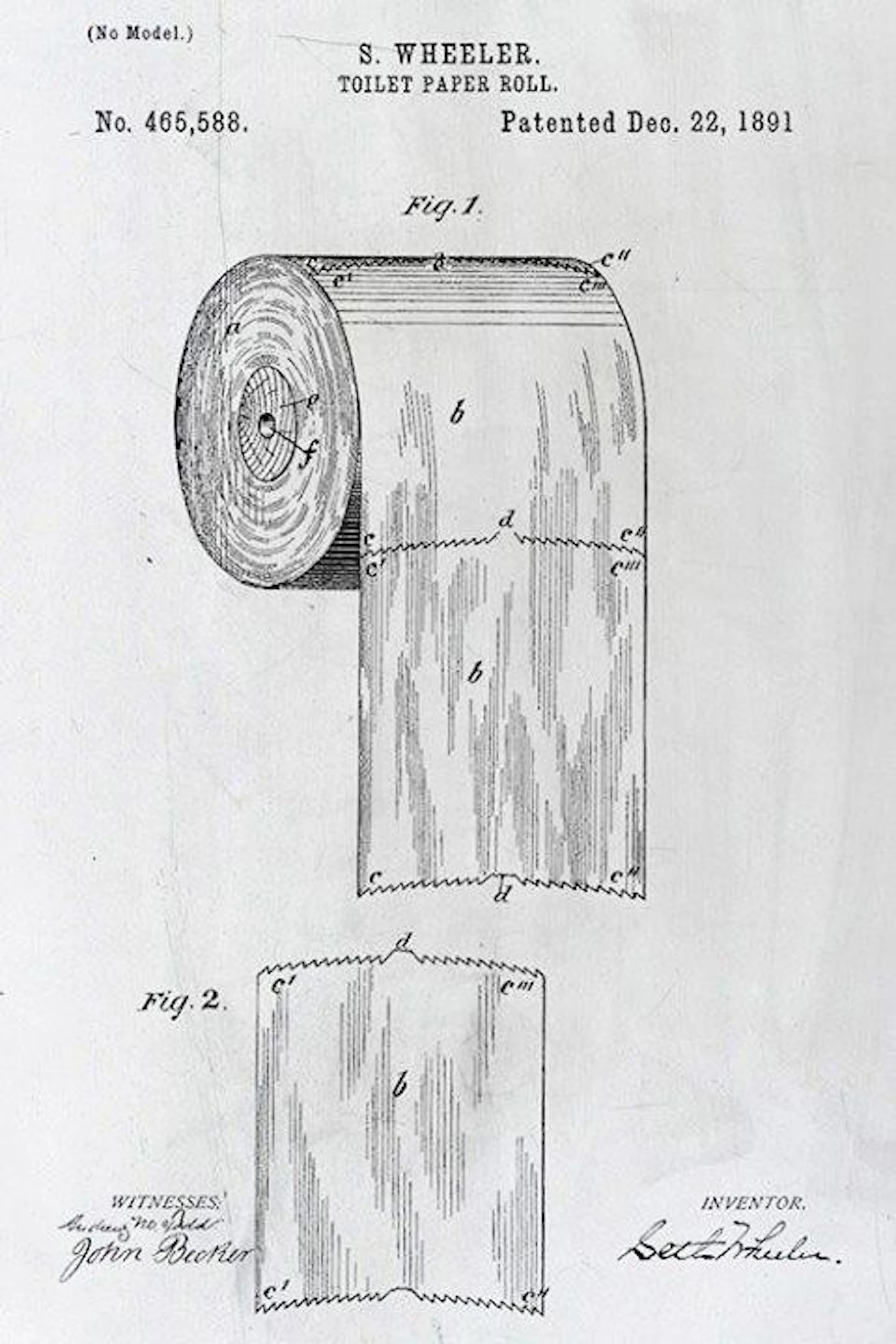 Ein altes Patent von 1891 zeigt, wie die Klopapierrolle richtig aufgehängt werden sollte.