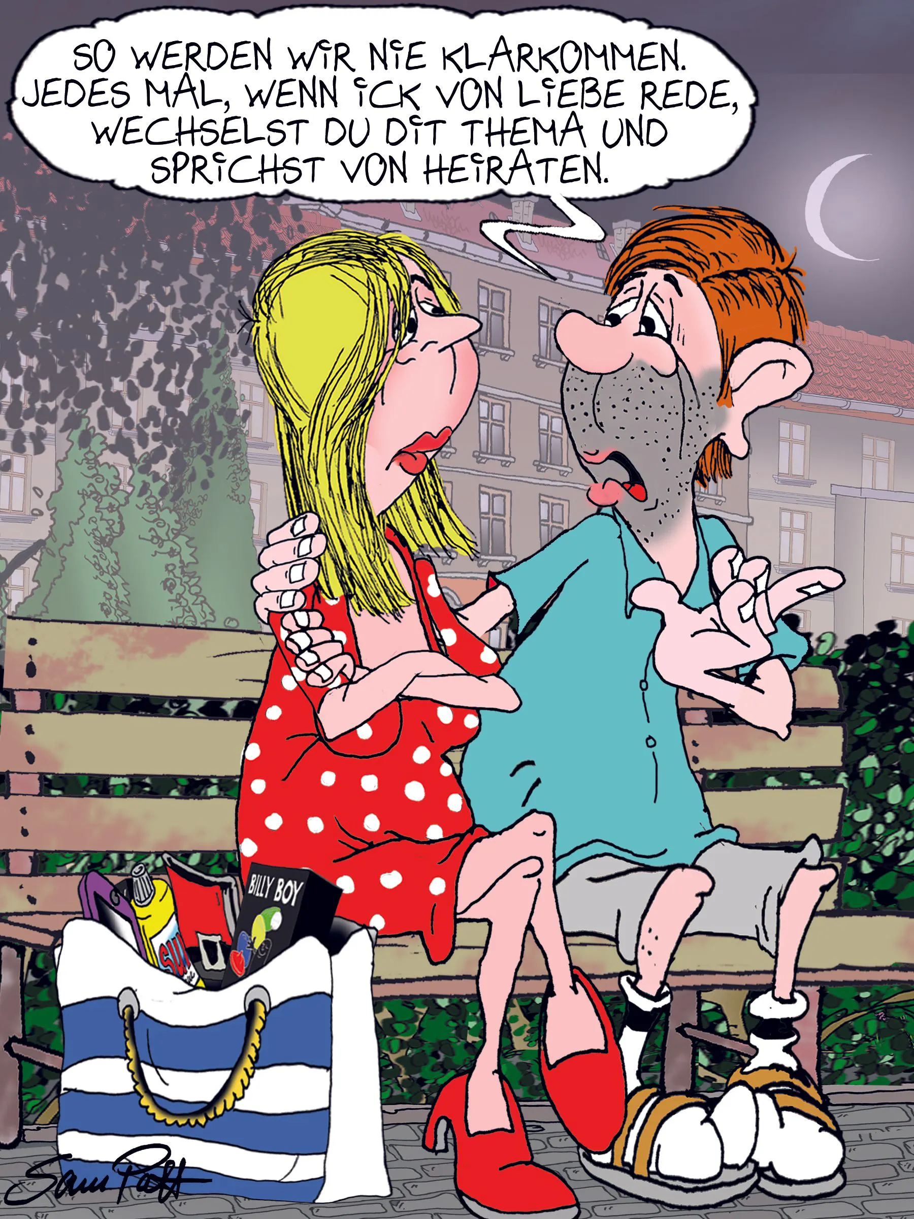 Der Cartoon des Tages kommt jeden Tag von unserem Zeichner Sam Paff aus Berlin. Lassen Sie sich von seinem besonderen Berliner Humor verzaubern!