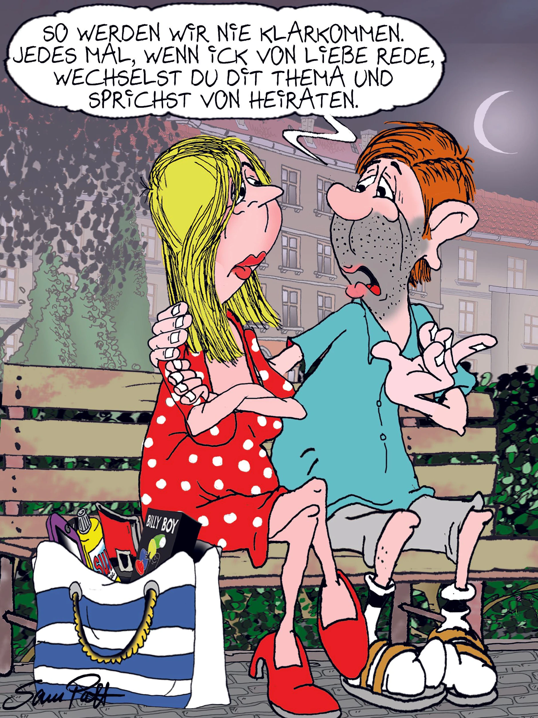 Der Cartoon des Tages kommt jeden Tag von unserem Zeichner Sam Paff aus Berlin. Lassen Sie sich von seinem besonderen Berliner Humor verzaubern!