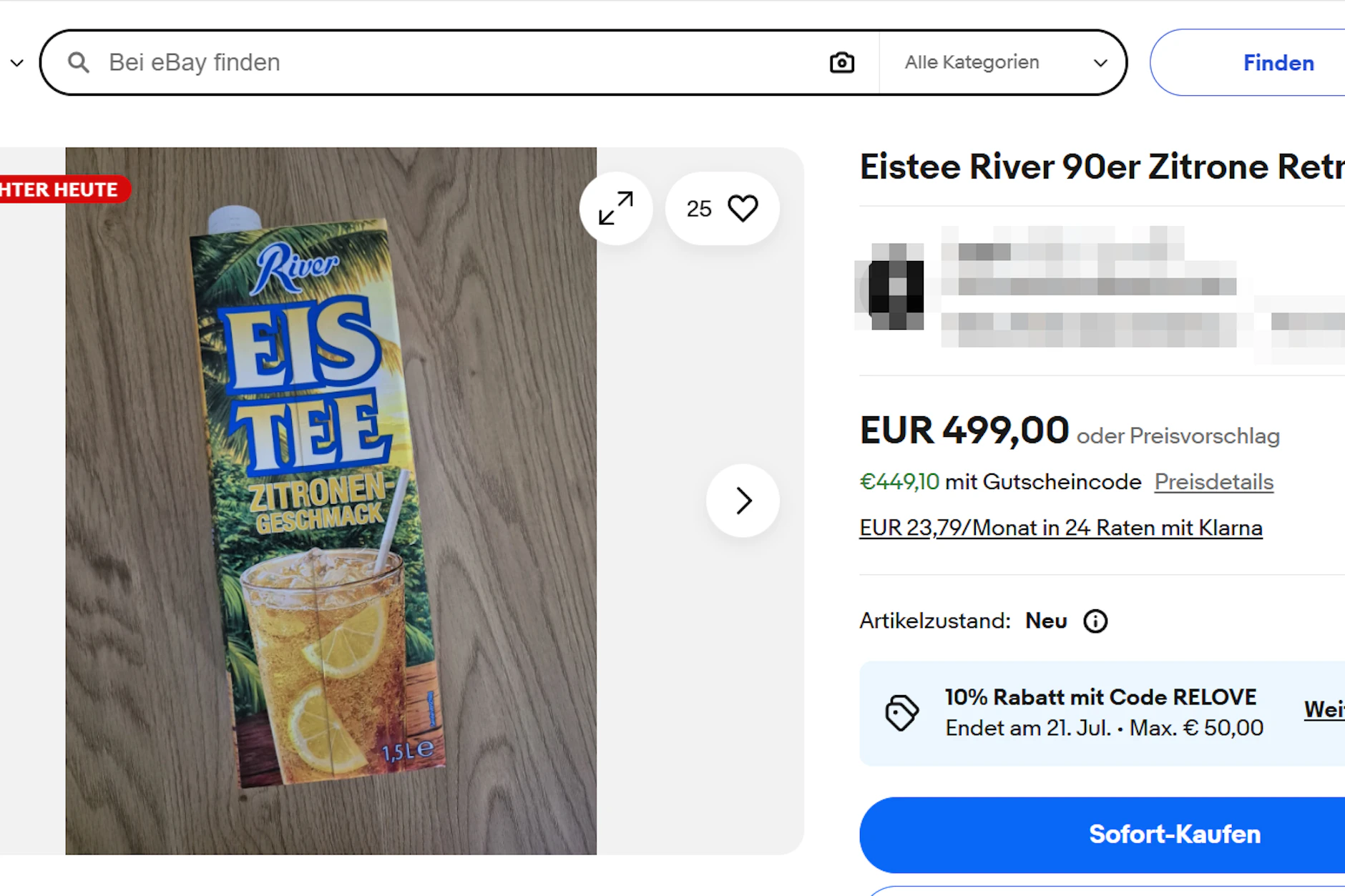 Der Eistee von Aldi wird bei Ebay für teils horrende Summen gehandelt. Ob da jemand zuschlägt?
