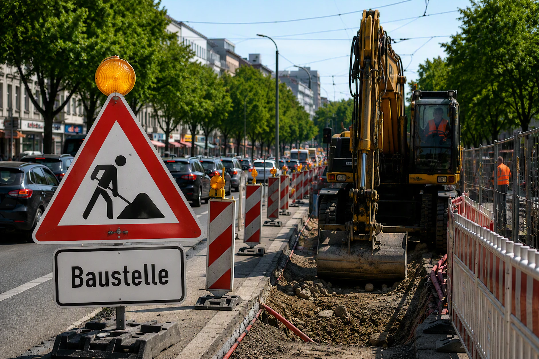 Stau garantiert: Auch am Dienstag kommen in Berlin wieder neue Baustellen dazu.
