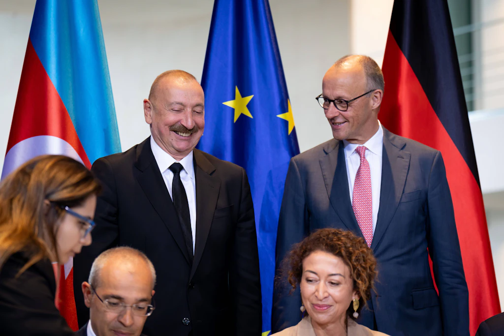 Aserbaidschans Präsident Ilham Alijew besuchte am Dienstag Berlin.