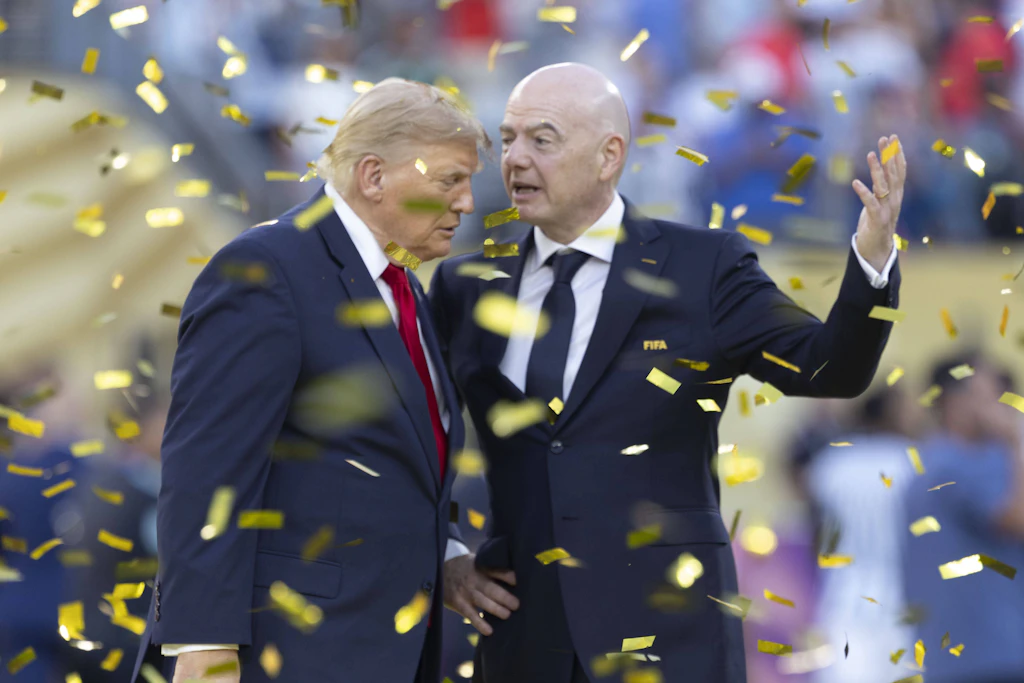 US-Präsident Donald Trump (links) und Fifa-Präsident Gianni Infantino beim Finale der Fußball-Weltmeisterschaft 2026