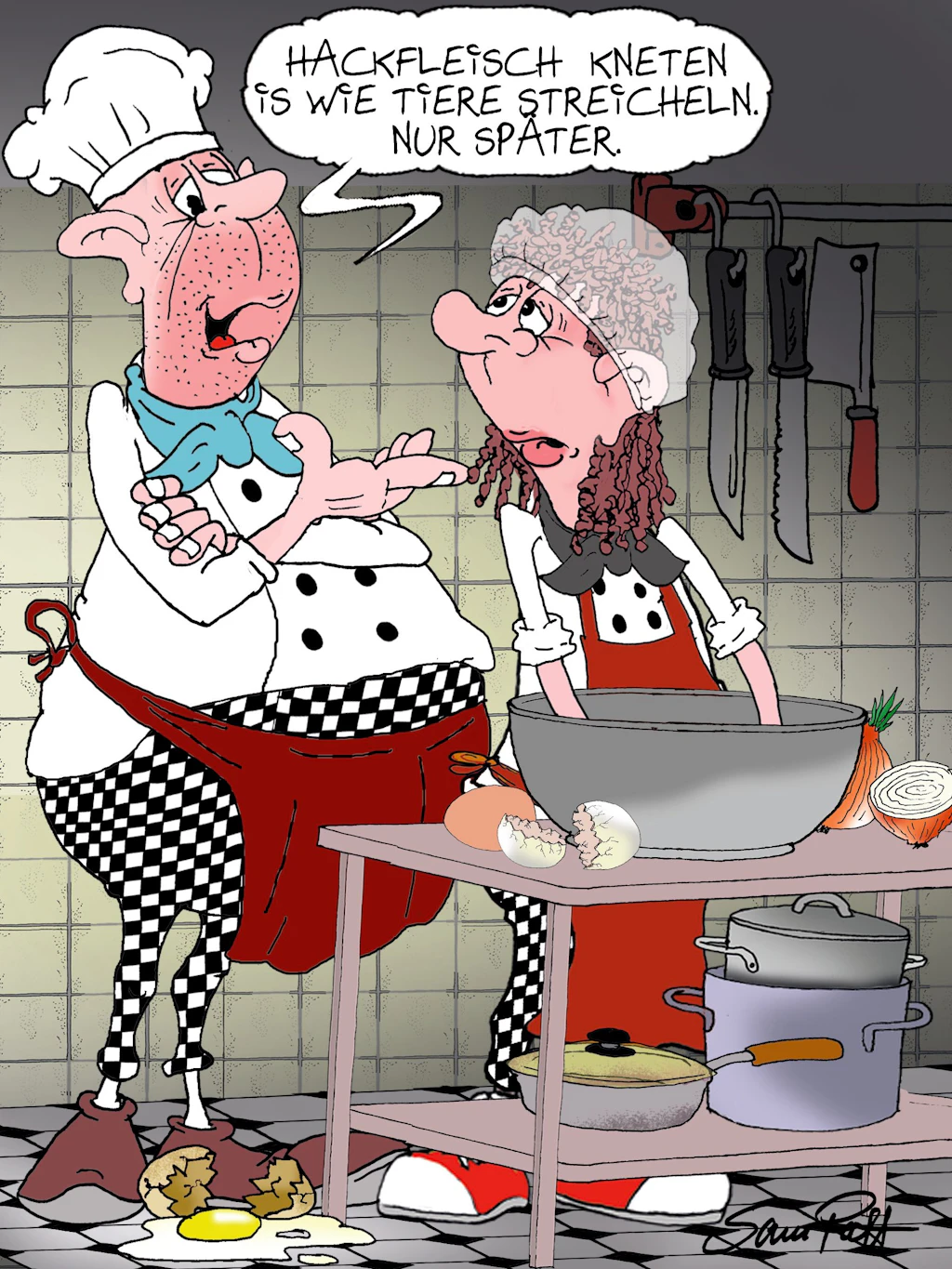 Der Cartoon des Tages kommt jeden Tag von unserem Zeichner Sam Paff aus Berlin. Er fängt den Berliner Humor einfach perfekt ein!