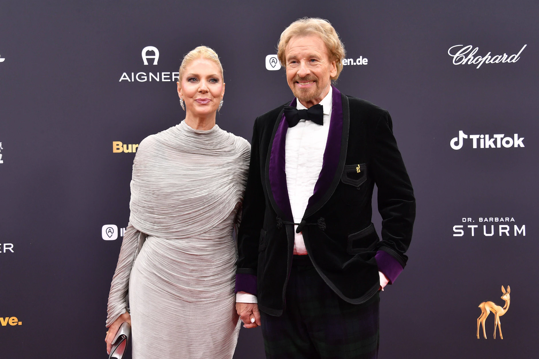 Thomas Gottschalk im November 2025 mit Ehefrau Karina Mroß bei der 77. Bambi-Verleihung in München.