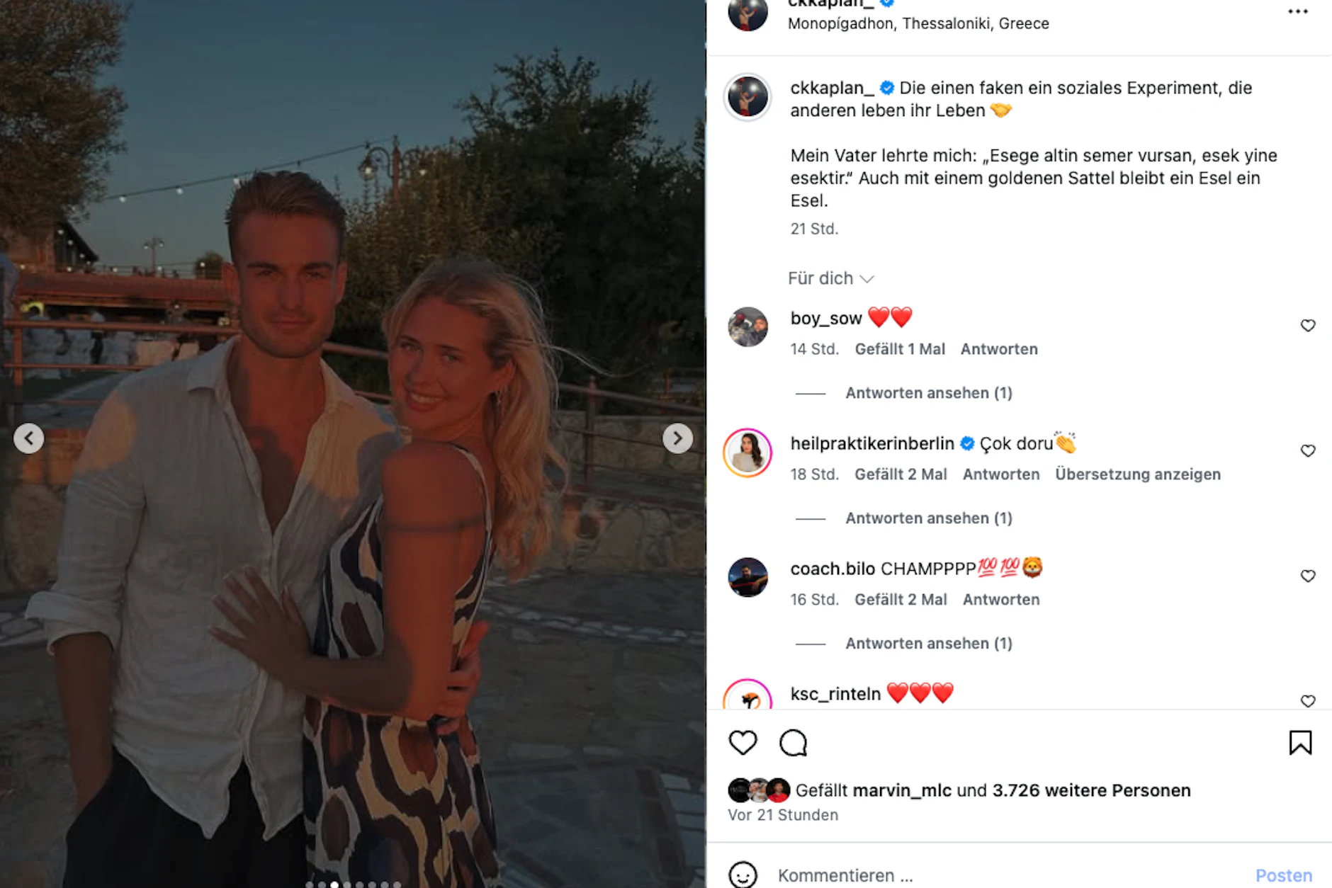 Aus seiner neuen Beziehung macht Can kein Geheimnis und reibt sie seiner Ex wohl auch gerne unter die Nase.