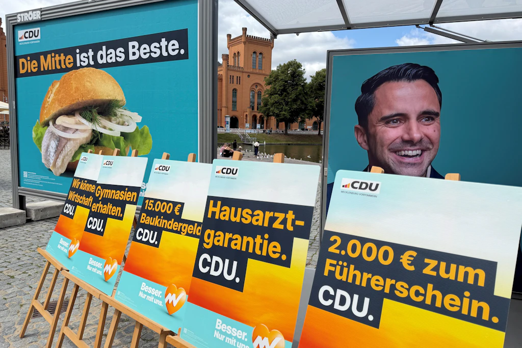 Frisches am Schweriner Pfaffenteich: CDU präsentiert Wahlkampagne.
