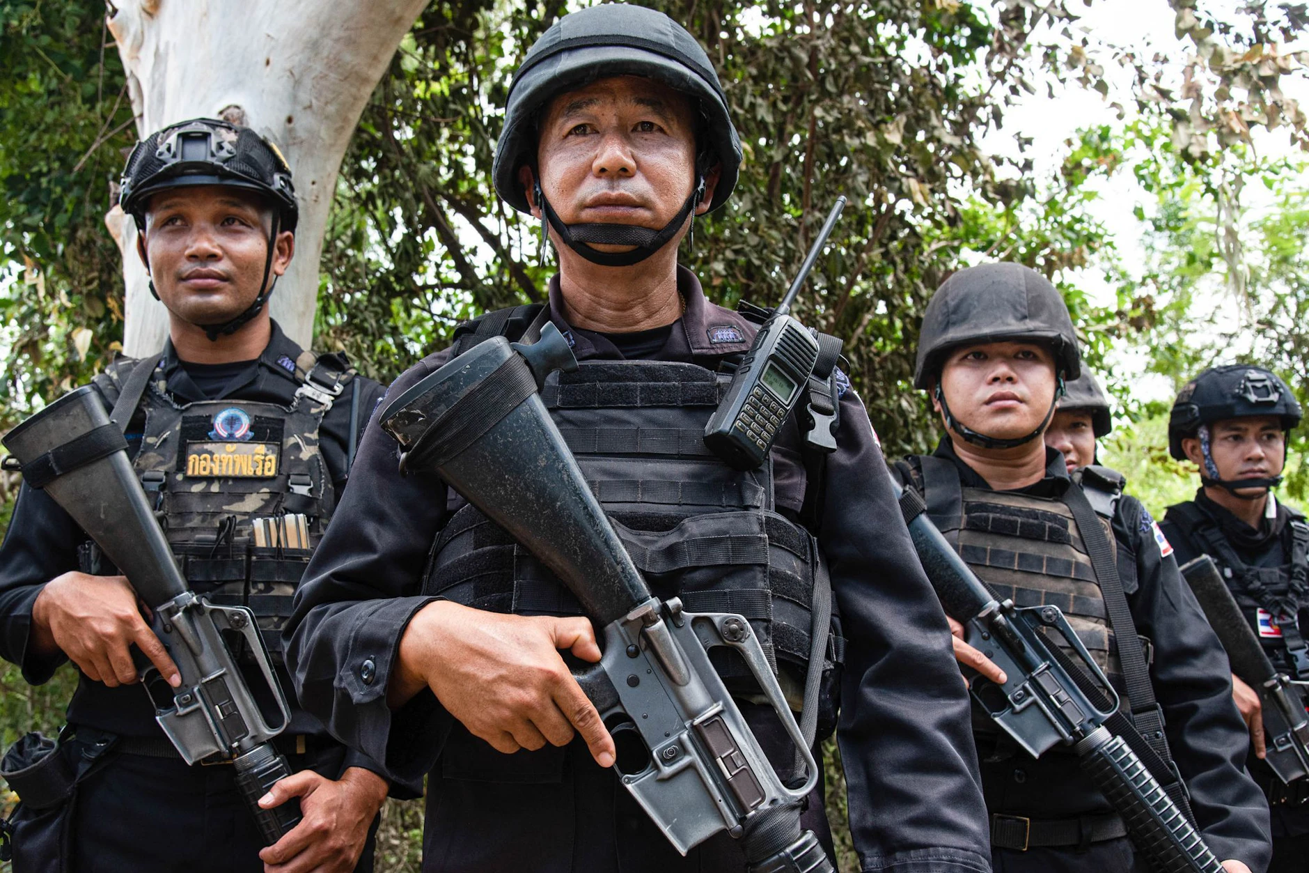 Der erste Zaunabschnitt ist 1,3 Kilometer lang und wird durch thailändische Soldaten bewacht.