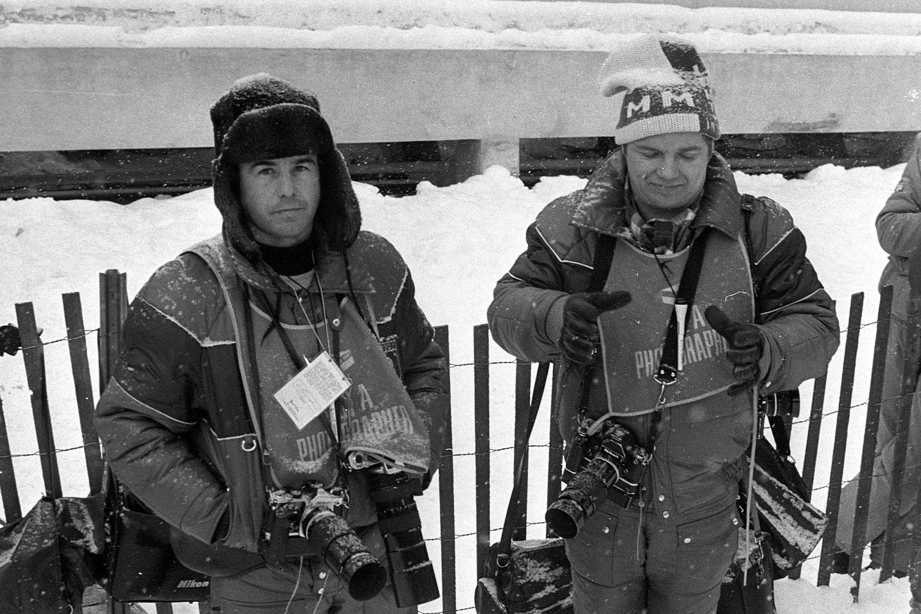 Wolfgang Behrendt (l.) als Fotograf während der Olympischen Winterspiele 1980 in Lake Placid.