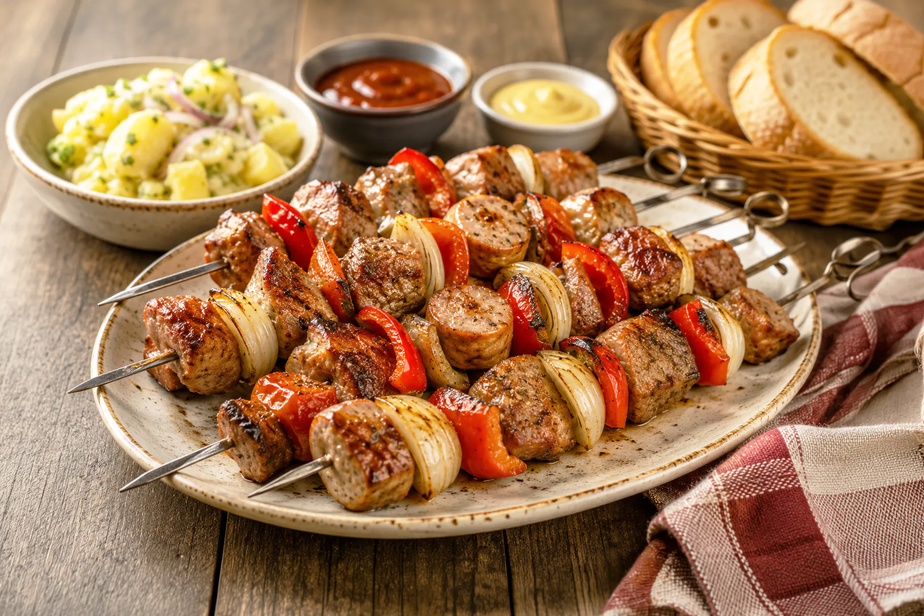 Schonmal Bratwurst-Schaschlik probiert? Dieses Grill-Rezept vereint gleich zwei absolute Klassiker aus dem Osten.