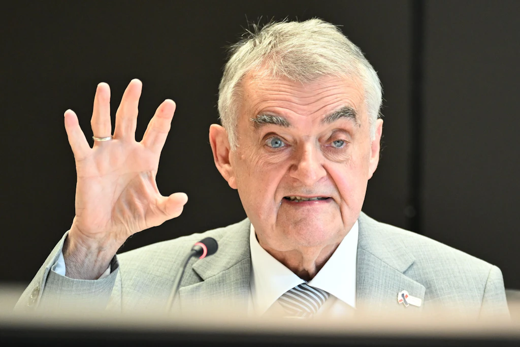 Herbert Reul (CDU), Innenminister von Nordrhein-Westfalen,&nbsp; während einer Pressekonferenz