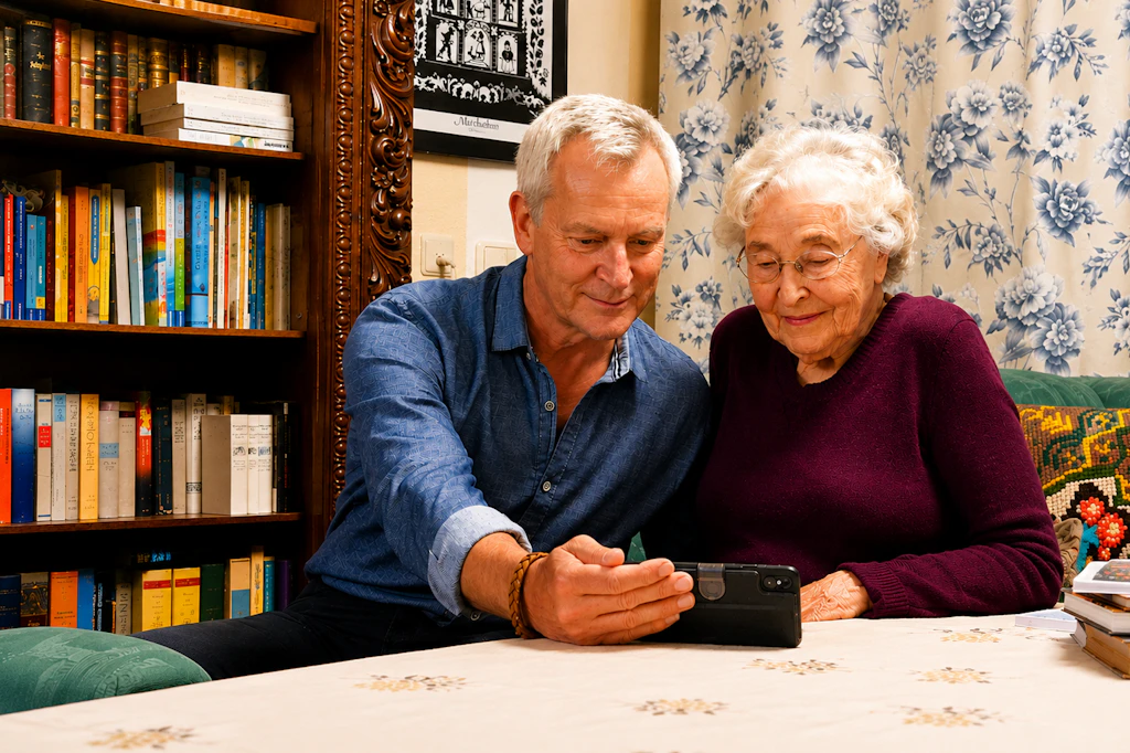 DDR-Kultsänger Dirk Michaelis mit Erika Schirmer: Die Komponistin und Dichterin des Liedes „Kleine weiße Friedenstaube“ feiert ihren 100. Geburtstag.