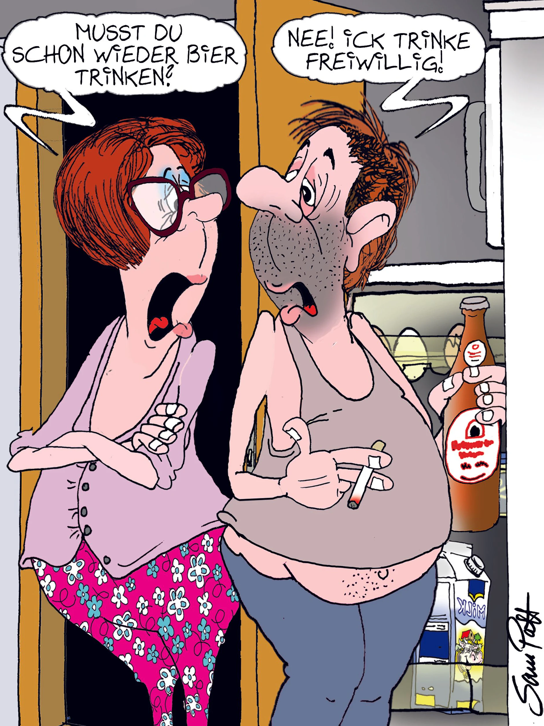 Der Cartoon des Tages hat jeden Tag einen festen Platz in der Rubrik Witz des Tages. Dafür zuständig ist wie immer unser Zeichner Sam Paff aus Berlin.
