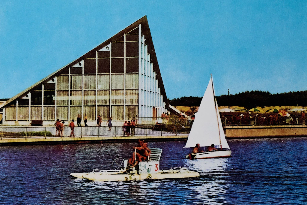 Postkarten der Moderne – Stausee Gaststätte Hohenfelden 1974