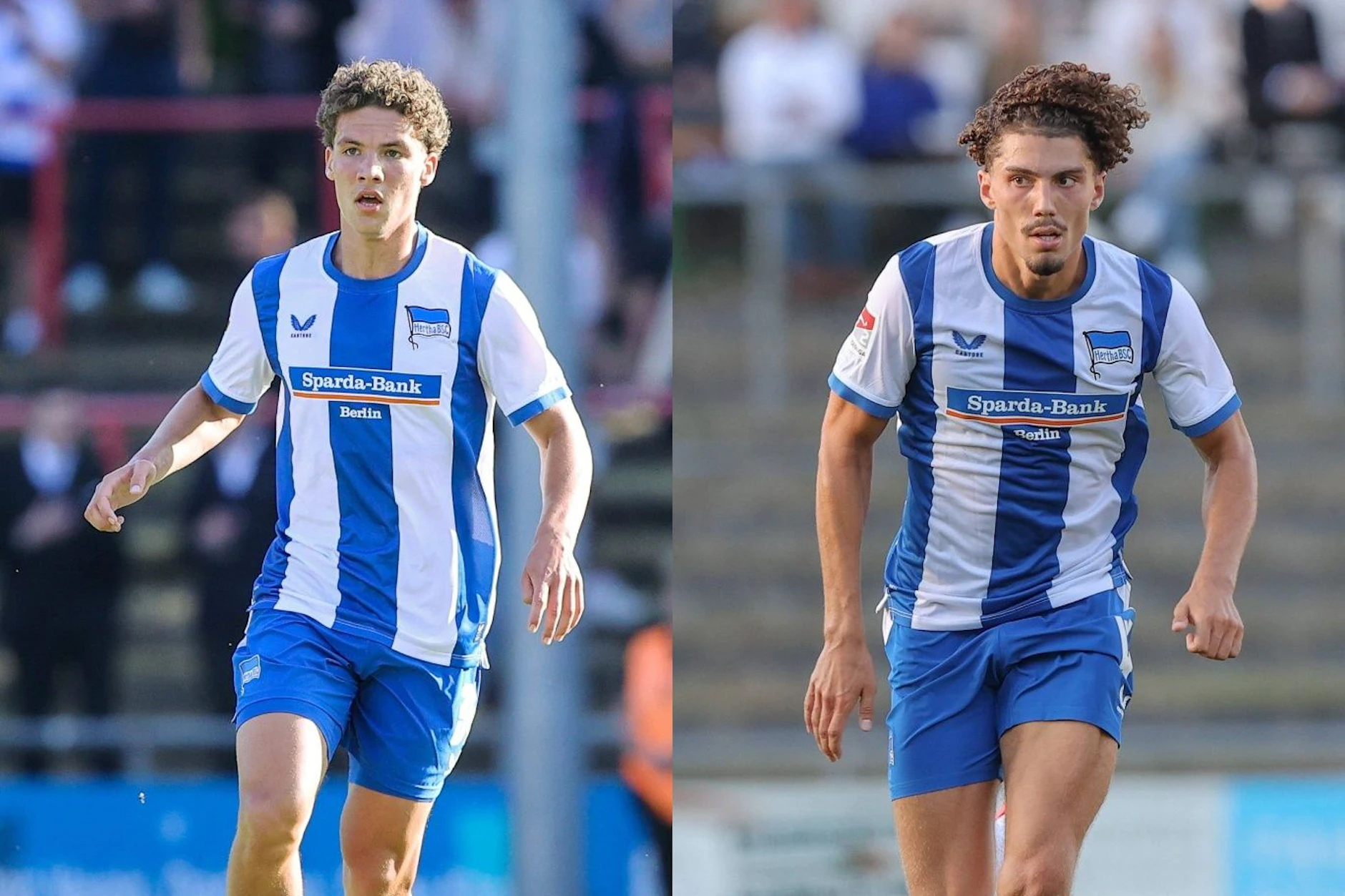 Herthas Mittelfeld-Youngster Soufian Gouram (l.) und Selim Telib sind die blau-weißen Locken-Zwillinge.