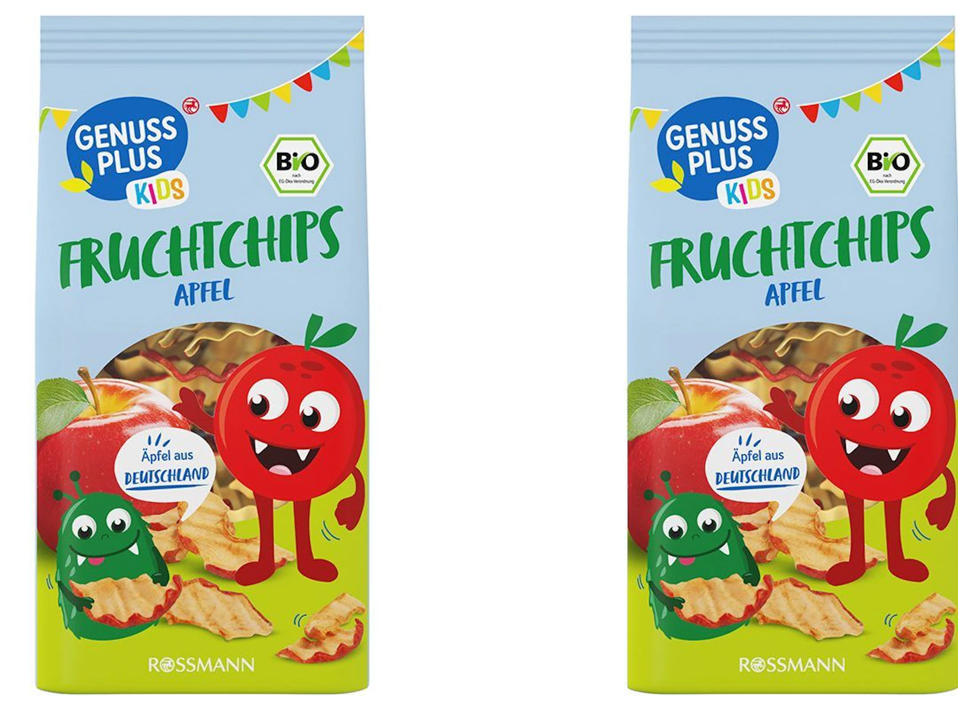 Die Drogeriekette Rossmann hat Genuss Plus Kids Fruchtchips Apfel wegen Salmonellengefahr zurückgerufen.