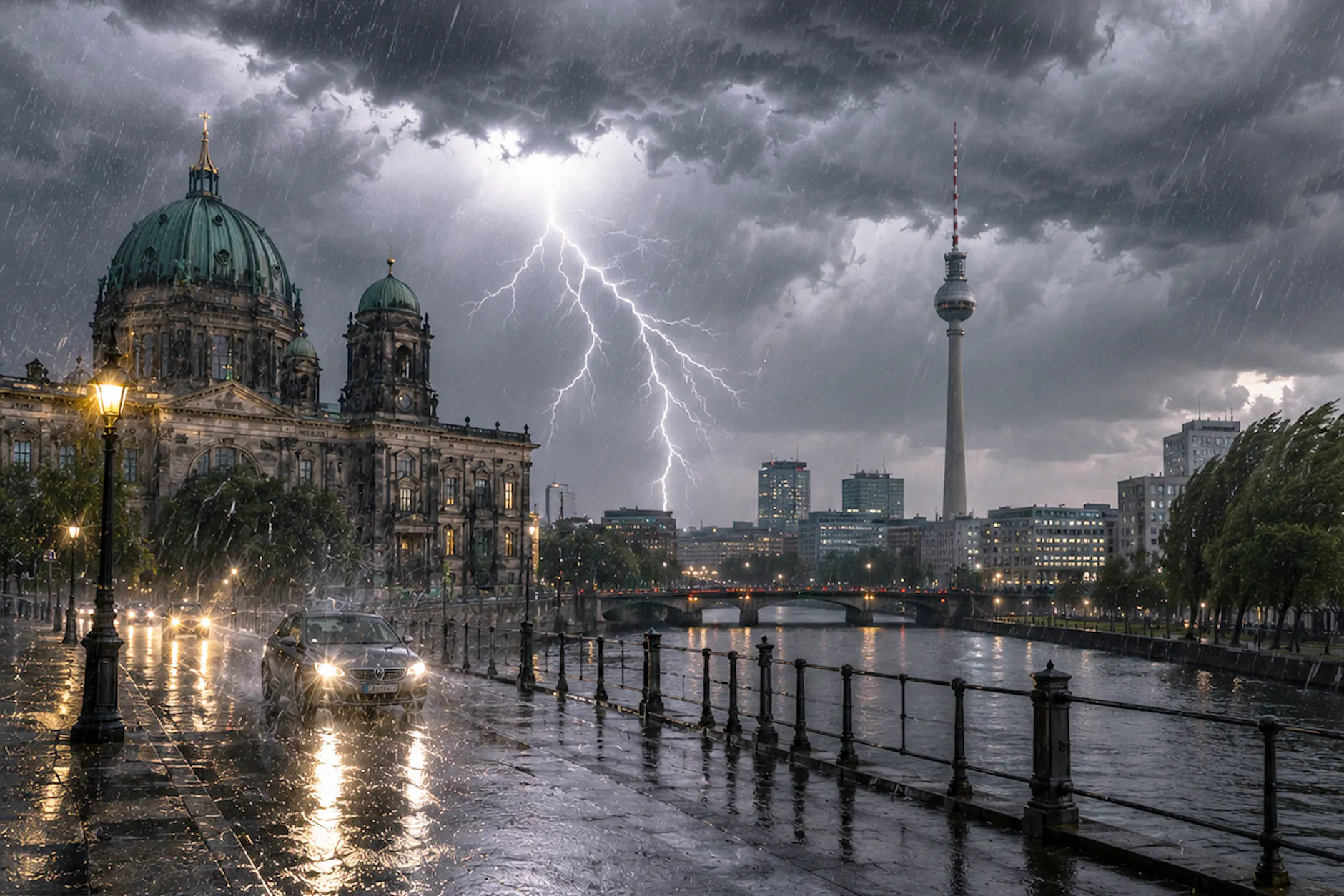 Gewitter weckt Berlin, Warnung im Osten bleibt! Sturm, Starkregen und Hagel