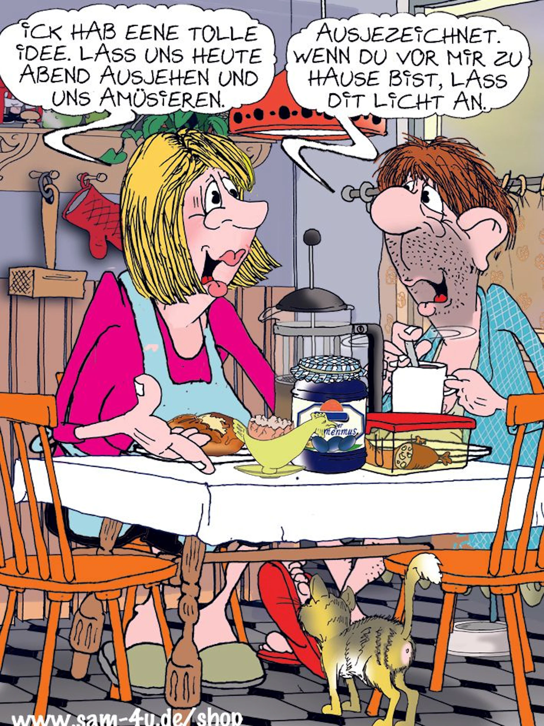 Der Cartoon des Tagees wird Ihnen in der Rubrik Witz des Tages jeden Tag von Sam Paff präsentiert. Unser Zeichner fängt den Berliner Humor wirklich blendend ein!!