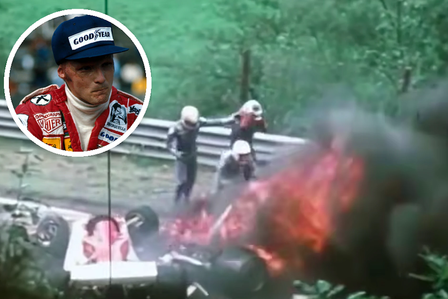 Am 1. August 1976 überlebte Formel-1-Legende Niki Lauda auf dem Nürburgring einen Unfall in seinem brennenden Ferrari. 42 Tage später fuhr er wieder.