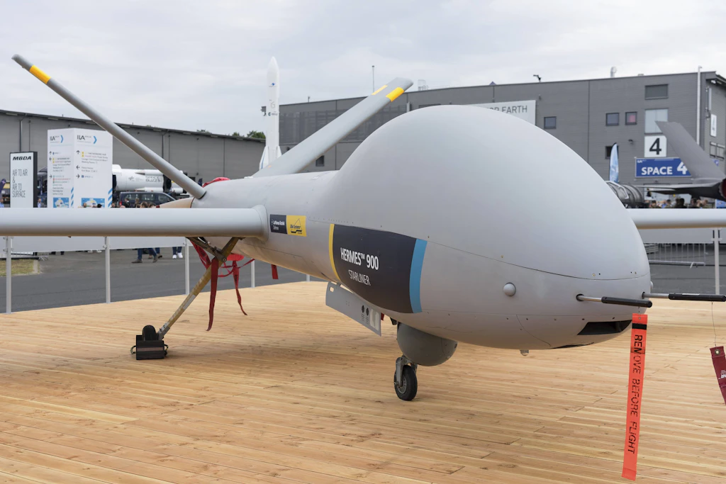 Eine Hermes-900-Drohne des israelischen Rüstungskonzerns Elbit Systems. Serbien hat Systeme dieses Typs bestellt.