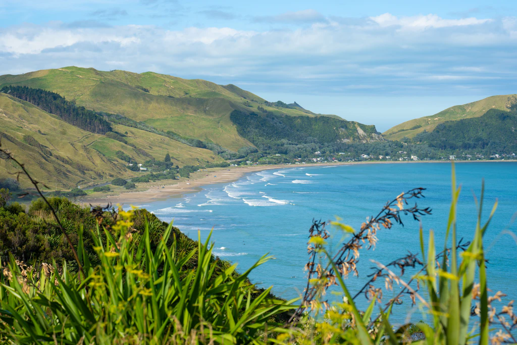Makorori Beach bei Gisborne an der Ostküste der neuseeländischen Nordinsel. Weiter nördlich nahe Te Araroa lag das Zentrum des Erdbebens.