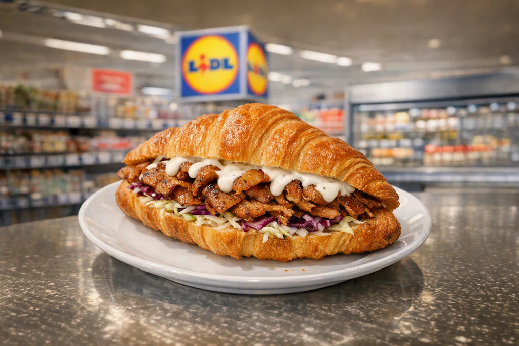 Das Döner-Croissant: Was als Aprilscherz begann, kommt nun bei Lidl ins Tiefkühlregal. Allerdings nur für eine Woche.