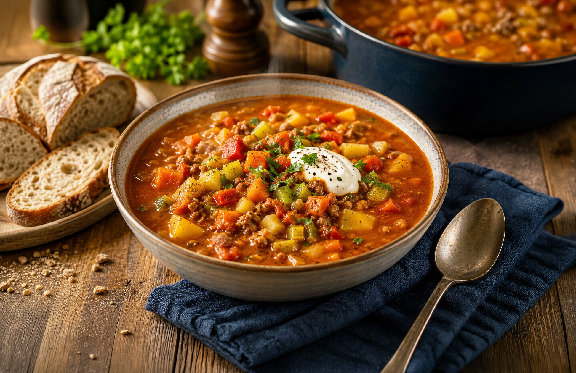 Omas Hausmannskost neu entdeckt: Schietwetter-Suppe mit Hackfleisch