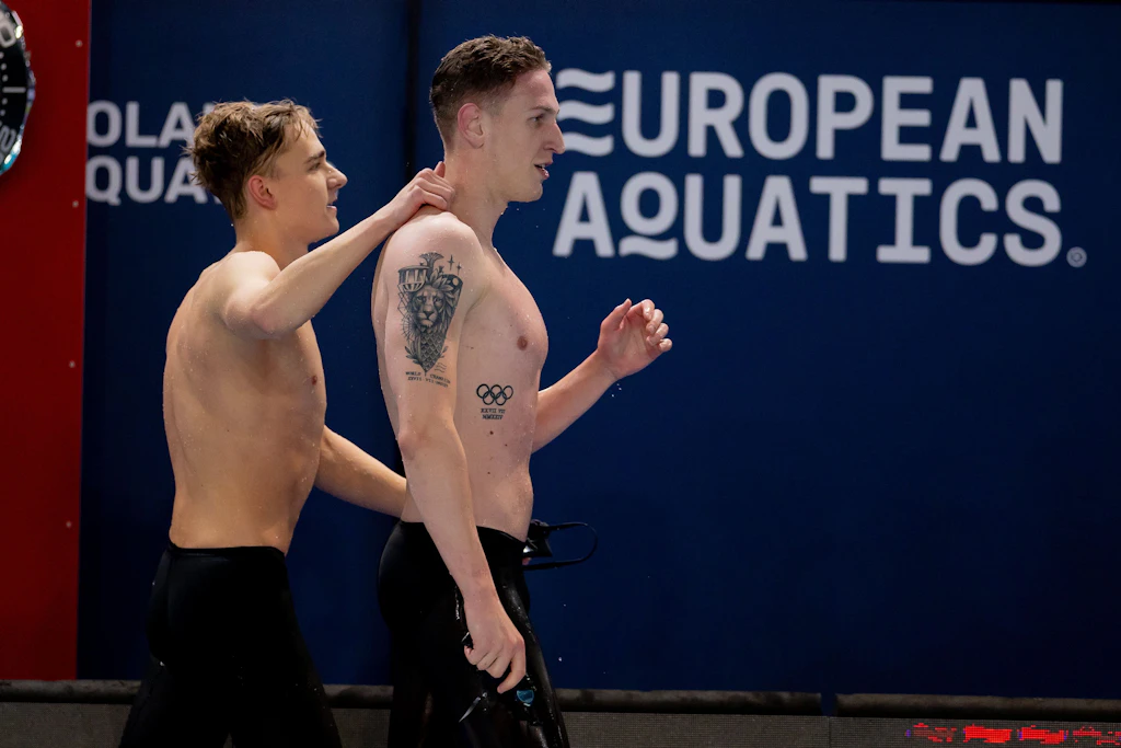 Johannes Liebmann (l.) mit seinem Teamkollegen Lukas Märtens