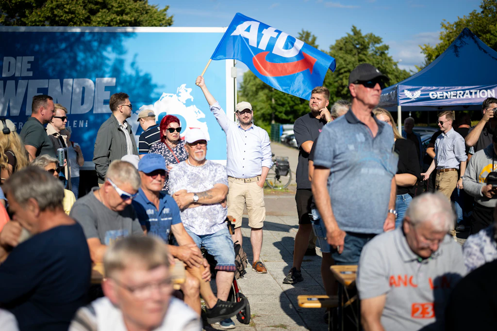 Stralsund-Grünhufe: Wahlkampfauftakt der AfD in Mecklenburg-Vorpommern.