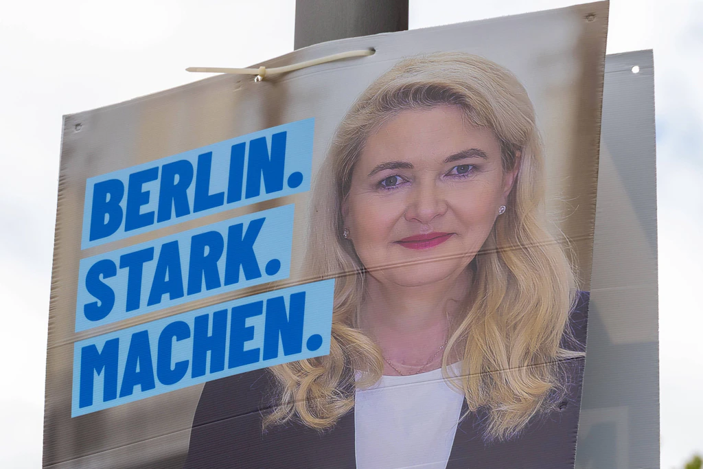 Kristin Brinker, AfD-Kandidatin für das Amt des Regierenden Bürgermeisters von Berlin
