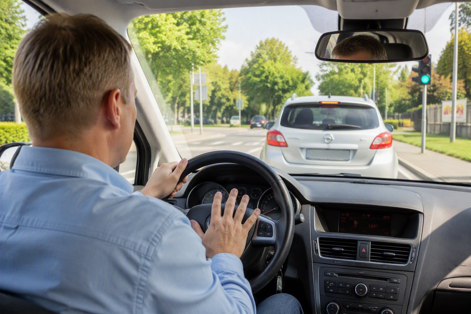Darf ich die Schlafmütze an der grünen Ampel wachhupen?