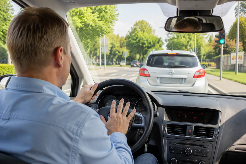 Hey, du Schlafhaube, grüner wird’s nicht! Auch wenn es oft gemacht wird – den Vordermann an der Ampel wachhupen, ist nicht erlaubt.